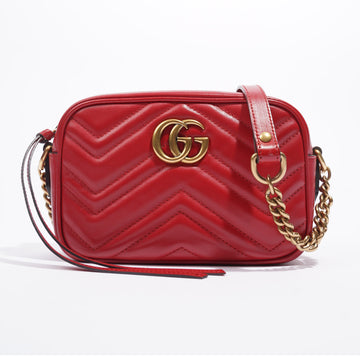 Gucci Mini GG Marmont Red Matelasse Leather