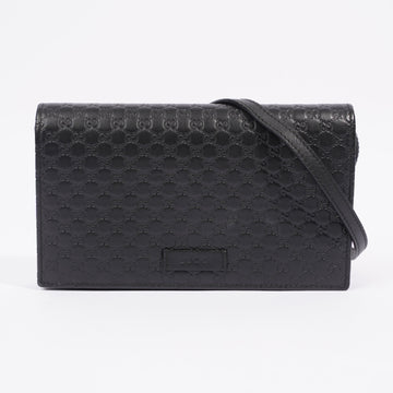 Gucci Microguccissima Wallet Crossbody Black Leather