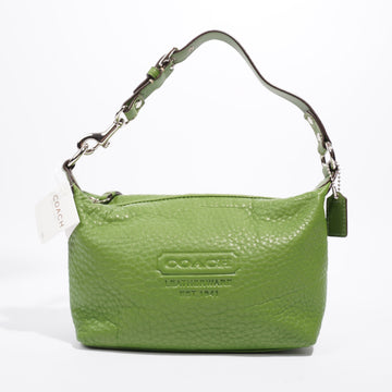 Coach Top Handle Pouch Green Leather