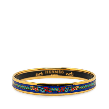 Hermes Narrow Flags Enamel Bangle 65 Costume Bracelet