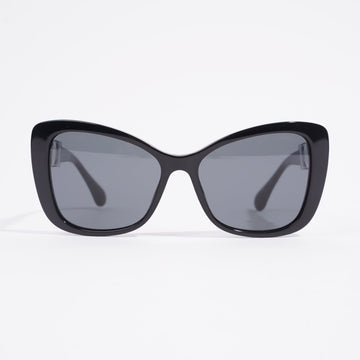 Chanel Glass Pearl Sunglasses Black Acetate 55m 16mm