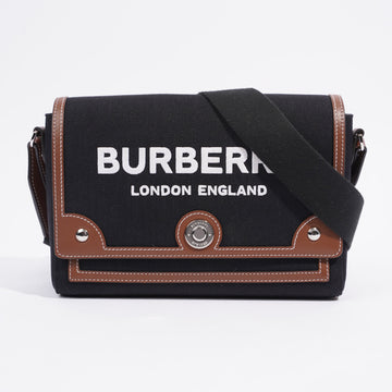 Burberry Horseferry Note Crossbody Black / Brown Cotton Medium