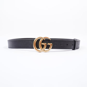 Gucci Interlocking G Thin Belt Black / Gold Leather 105cm 42