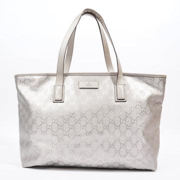 Gucci GG Imprime Tote Silver PVC