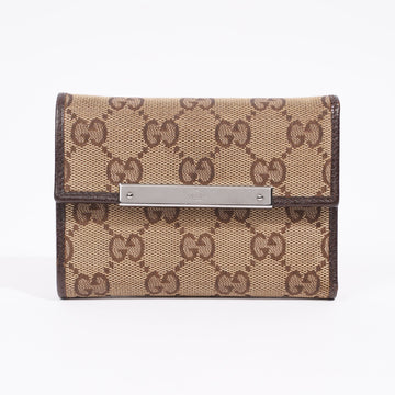 Gucci Tri-Fold Wallet Beige / Brown Canvas