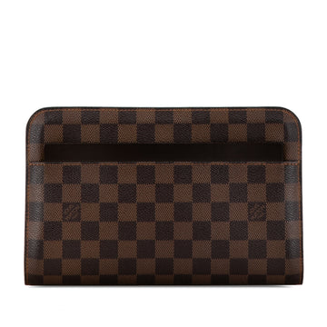 LOUIS VUITTON Damier Ebene Saint Louis Pochette Clutch Bag