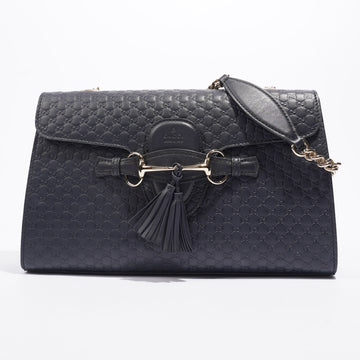 Gucci Emily Guccissima Navy Leather Large