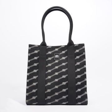 Balenciaga Monogram Tote Black / White Cotton