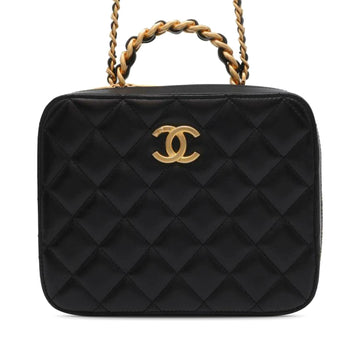 CHANEL CC Quilted Lambskin Top Handle Vanity Case Vanity Bag