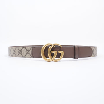 Gucci GG Marmont Belt GG Supreme / Brown Leather Coated Canvas 100cm 40mm