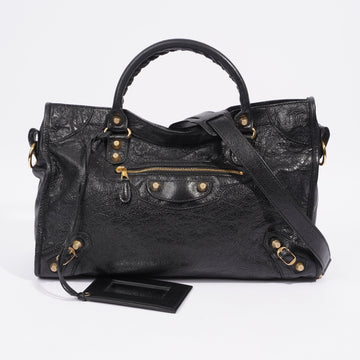 Balenciaga Giant 12 Gold City Bag Black Leather