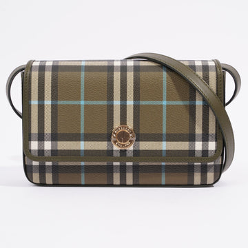 Burberry Hampshire Bag Olive Green Coated Canvas