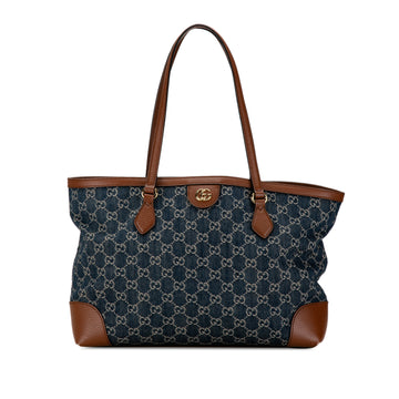 GUCCI Medium GG Denim Ophidia Shopping Tote Tote Bag