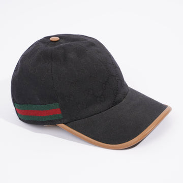 Gucci GG Supreme Baseball Cap Black / GG Supreme / Gucci Stripe Cotton Small