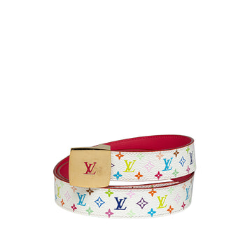 LOUIS VUITTON Monogram Multicolore LV Cut Reversible Belt