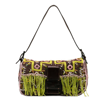 FENDI Embroidered Beaded Baguette