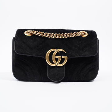 Gucci Marmont Flap Black Velvet Mini