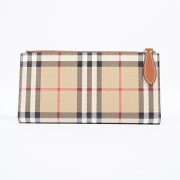 Burberry Check Bifold Wallet Archive Beige Coated Canvas