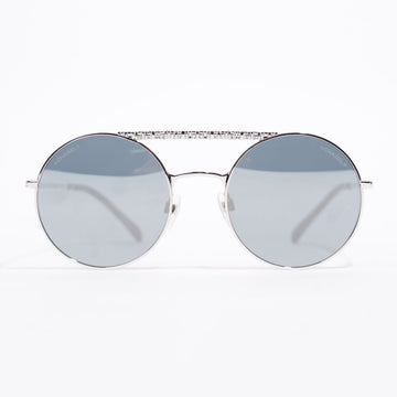 Chanel Round Metal Sunglasses Silver Base Metal 53mm 21mm