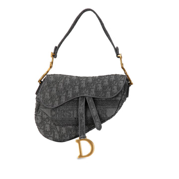 DIOR Classic Oblique Embroidered Canvas Saddle Bag