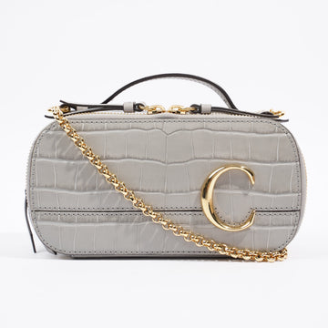 Chloe C Vanity Bag Grey Embossed Leather Mini