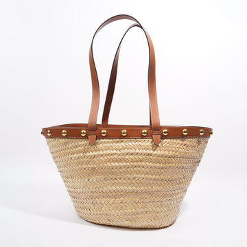 Celine Panier Wicker Tote Bag Larger Sand / Brown Wicker Large