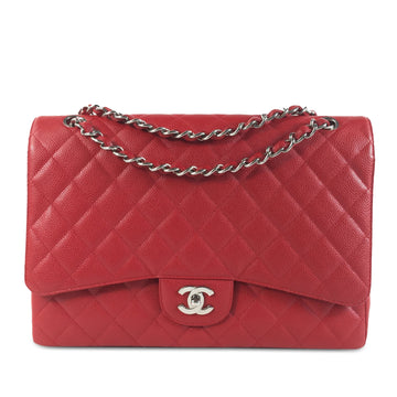 CHANEL Maxi Classic Caviar Single Flap Shoulder Bag