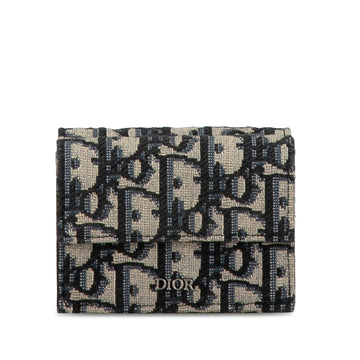 DIOR Oblique Canvas Trifold Wallet Small Wallets