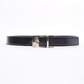 Gucci Square Buckle Belt Black Leather 80cm 32