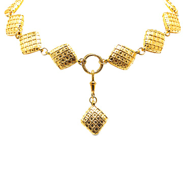 CHANEL Gold Plated Charm Necklace Costume Necklace