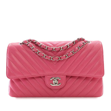 CHANEL Medium Classic Chevron Caviar Double Flap Shoulder Bag