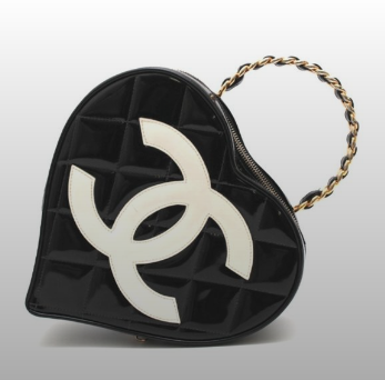 CHANEL Vanity Bag Matelasse Coco Mark Heart Handbag Black Ladies