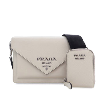 PRADA Saffiano Mini Envelope Crossbody Bag