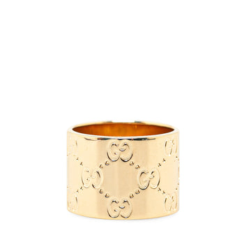 GUCCI 18K Yellow Gold Wide Icon Ring Costume Ring