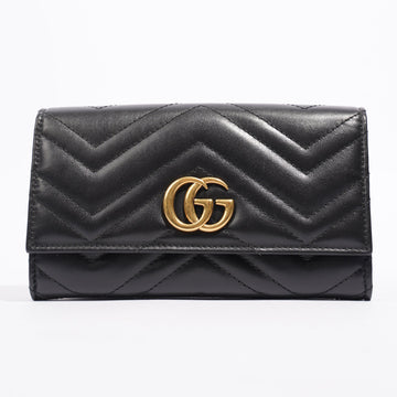 Gucci GG Marmont Continental Wallet Black Matelasse Leather