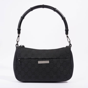 Gucci GG Bamboo Shoulder Bag Black Canvas