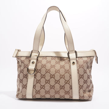 Gucci Abbey Shoulder Bag Supreme Print / White Canvas Small