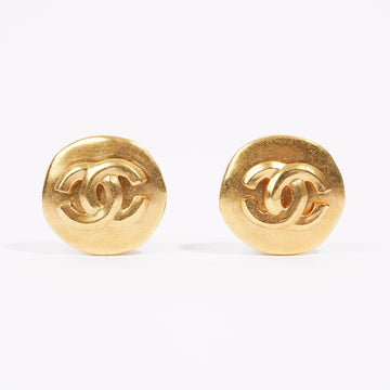 Chanel Logo Earring Gold Gold Plated