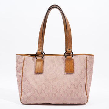 Gucci Tote Bag Pink / Brown Canvas Small