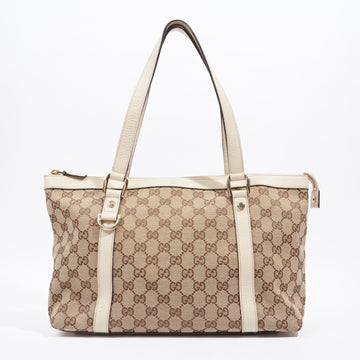 Gucci Abbey Shoulder Bag Supreme Print / White Canvas Medium