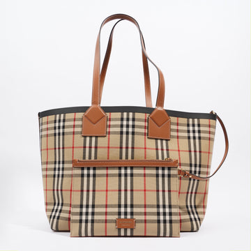 Burberry London Tote Check Cotton Medium