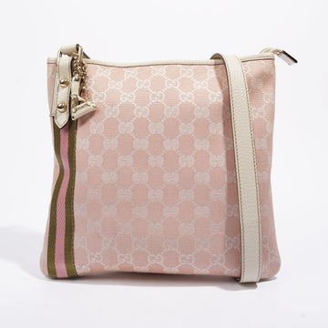 Gucci GG Shoulder Bag Pink / White Canvas