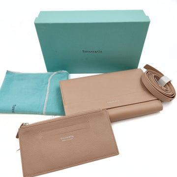 TIFFANY & CO. Tiffany & Co. wallet with shoulder strap in beige leather
