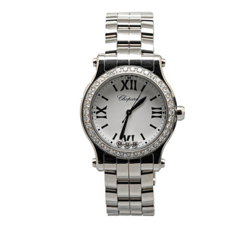 Chopard Quartz Stainless Steel Diamonds Happy Sport Watch