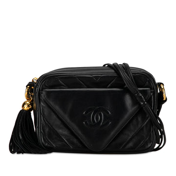 CHANEL CC Quilted Lambskin Tassel Camera Bag