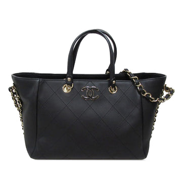 CHANEL Small Bullskin Stitched Shopping Tote Satchel