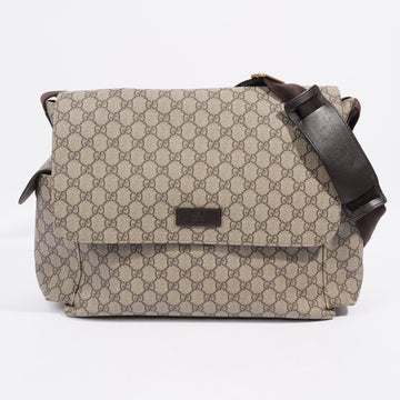 Gucci Baby Changing Bag Beige And Ebony GG Supreme Coated Canvas