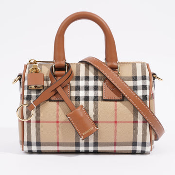 Burberry Mini Check Bowling Bag Archive Beige/Briar Brown Polyurethane