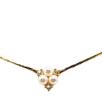 DIOR Faux Pearl and Crystal Pendant Necklace Costume Necklace