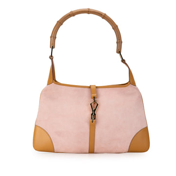 GUCCI Suede Bamboo Jackie Shoulder Bag